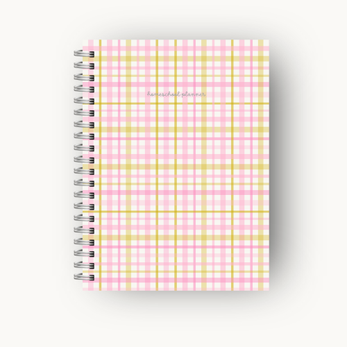 Dated Homeschool Planner (2026) - Pink & Gold Stripes