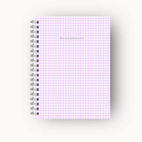 Dated Homeschool Planner (2026) - Purple Checkered
