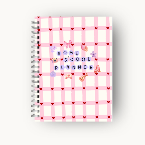 Kids Homeschool Planner - 6 months Undated Pink