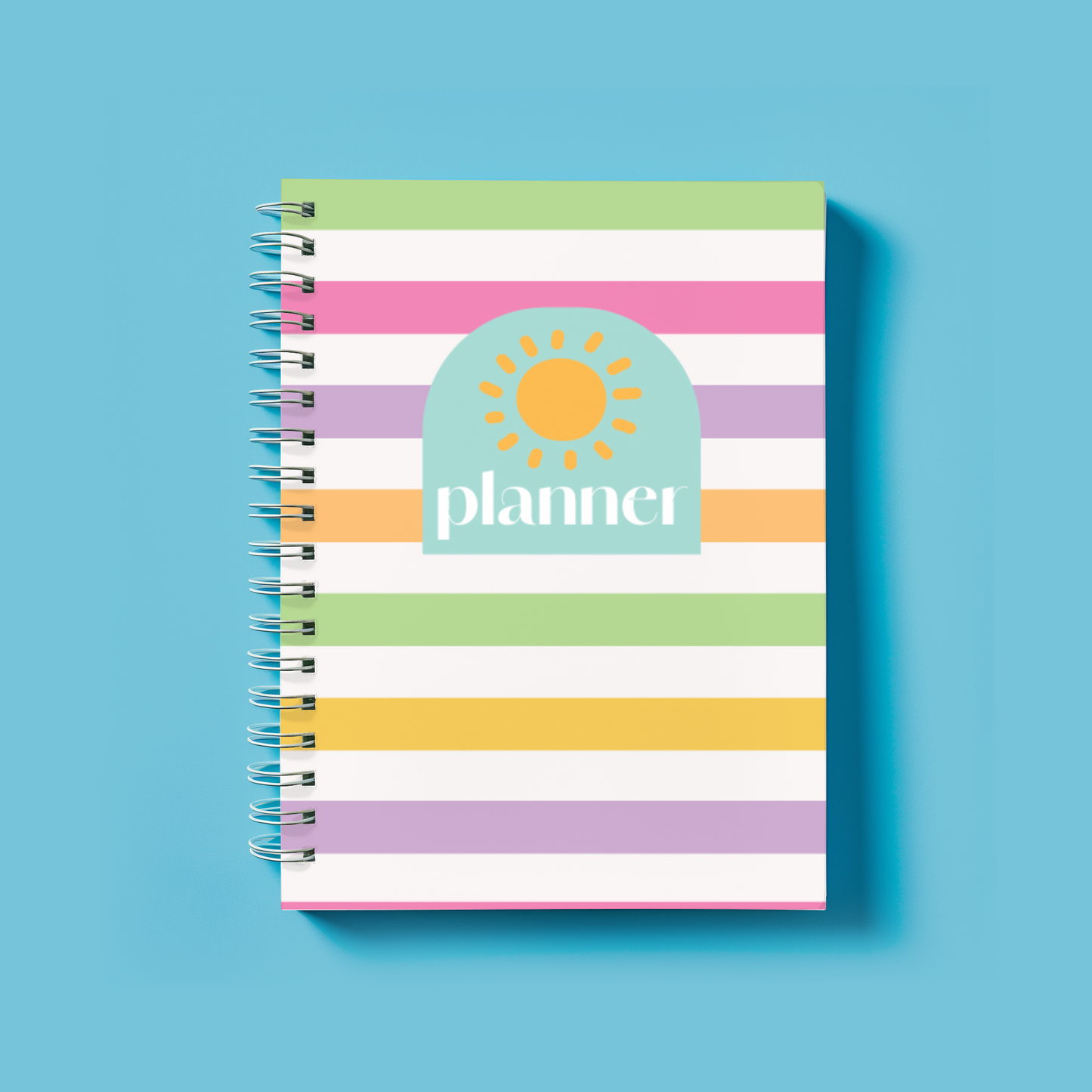 Coloured Stripe Kids Planner, Coil Bound
