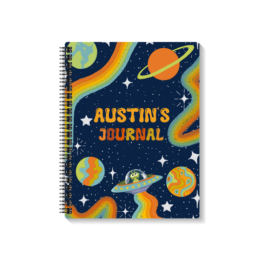 Personalised Space Kids Planner, Coil Bound
