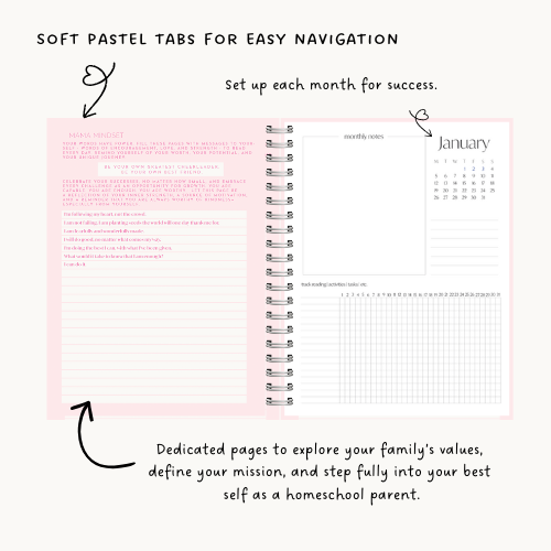 Dated Homeschool Planner (2026) - Pink