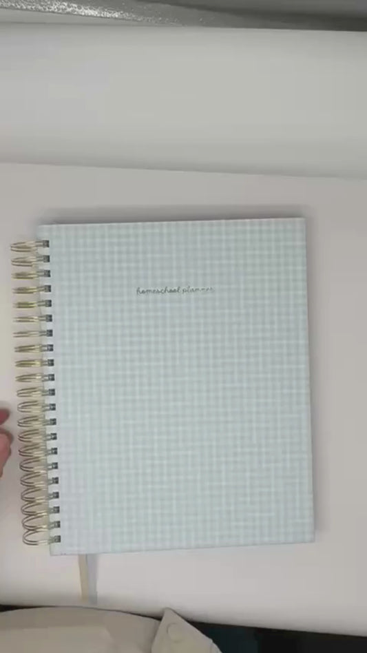 Dated Homeschool Planner (2026) - Blue Checkered